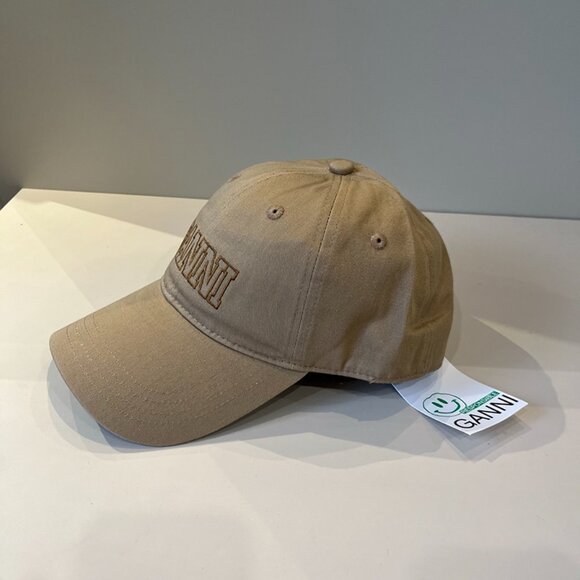 Ganni Light Khaki Baseball Cap - Picture 4 of 8